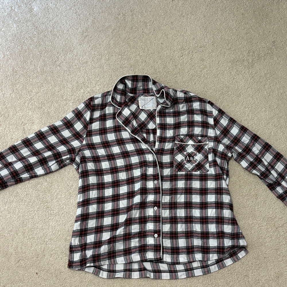 Abercrombie & Fitch Red and White pajama shirt